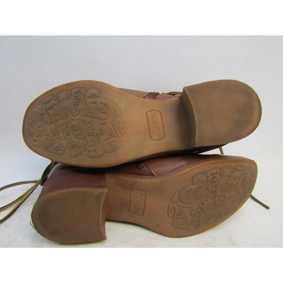 Korks Womens Size 7 M Brown Leather Zip Fashion Ankle Boots Booties - Picture 9 of 11